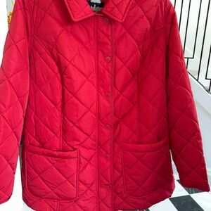Isaac Mizrahi Red Quilted Barn Jacket